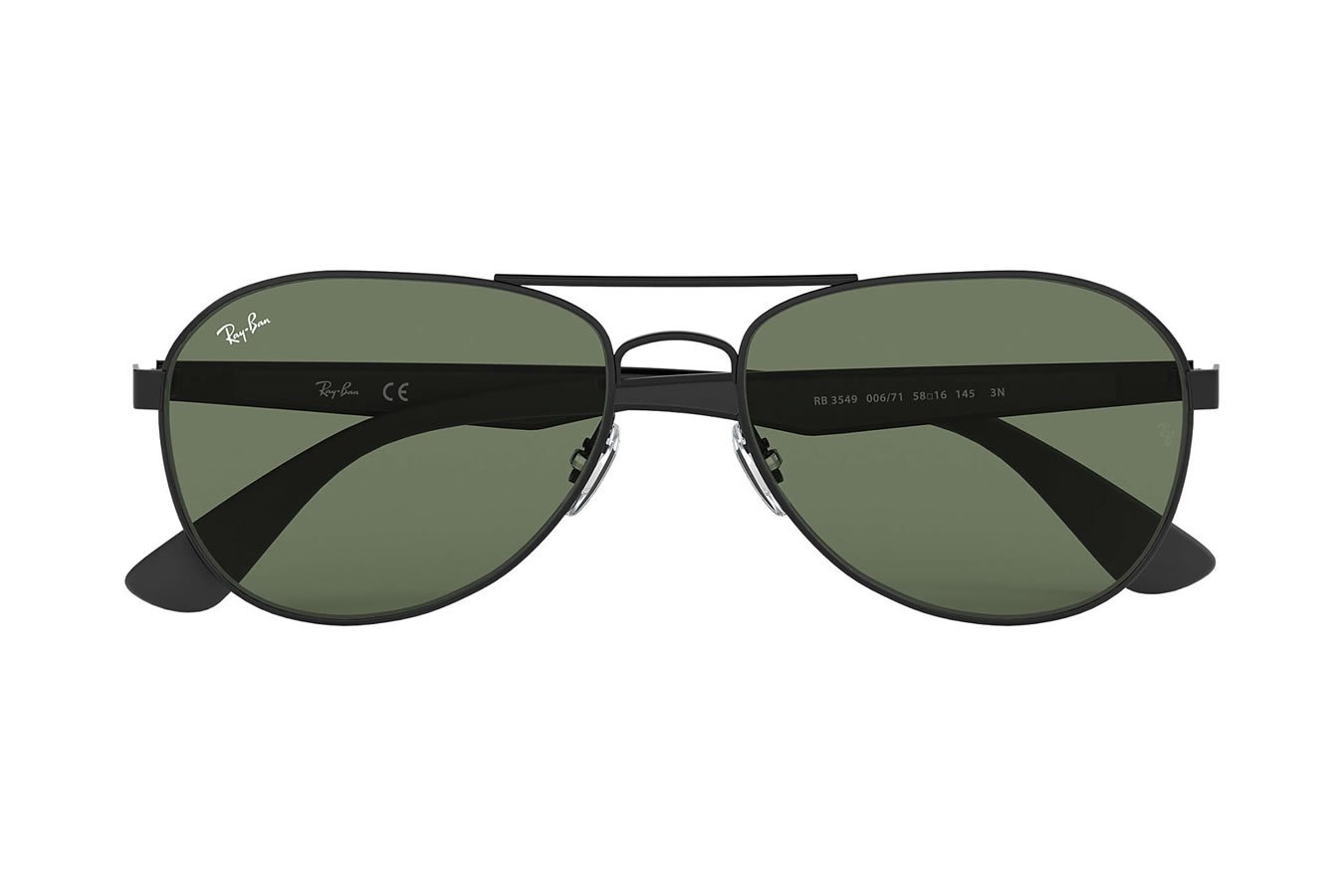 RAY BAN RB3549 with Matte Black Frame and Green Lenses